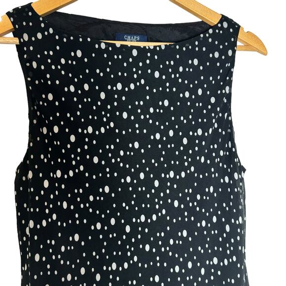 Chaps Ralph Lauren Black Polka Dot Sheer Midi Dress - Size 14 - Midi - Picture 3 of 5